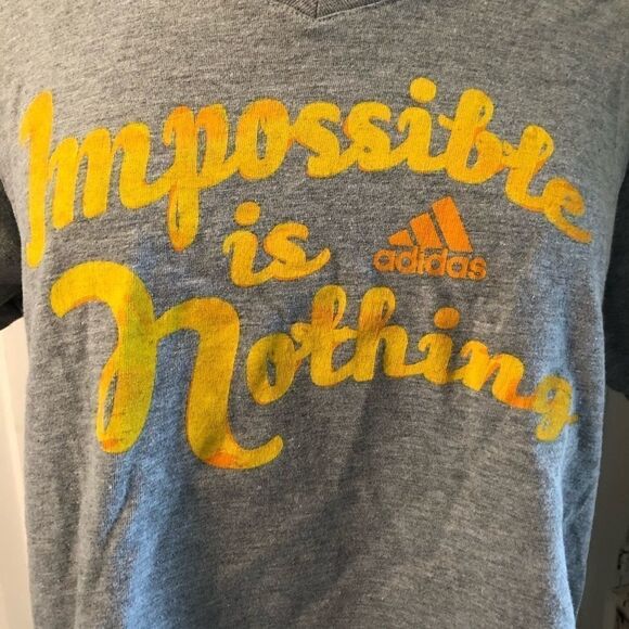 AdidasāImpossibleāisĀ NothingāV-NeckāT-Shirt - Picture 2 of 4